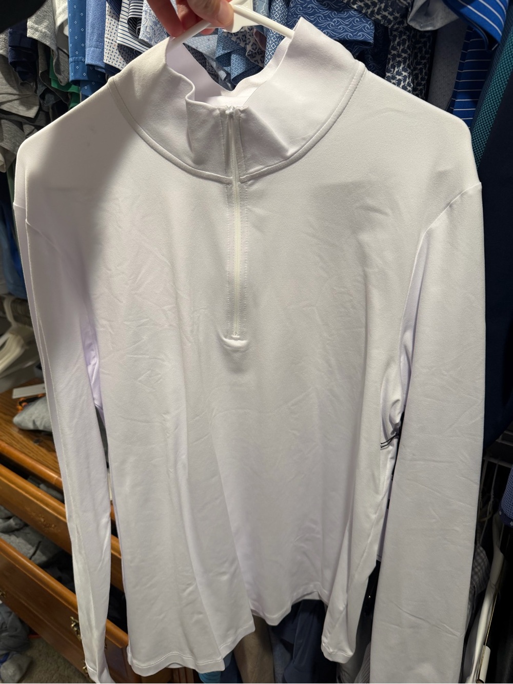 Alo brand new Men's White Long-Sleeve Quarter-Zip Performance Top
